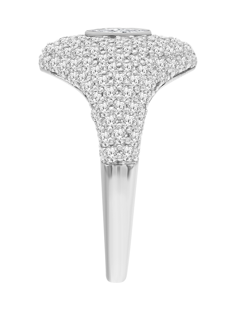 Moderno Anillo Cubierto de Diamantes en Oro Blanco 18K 3