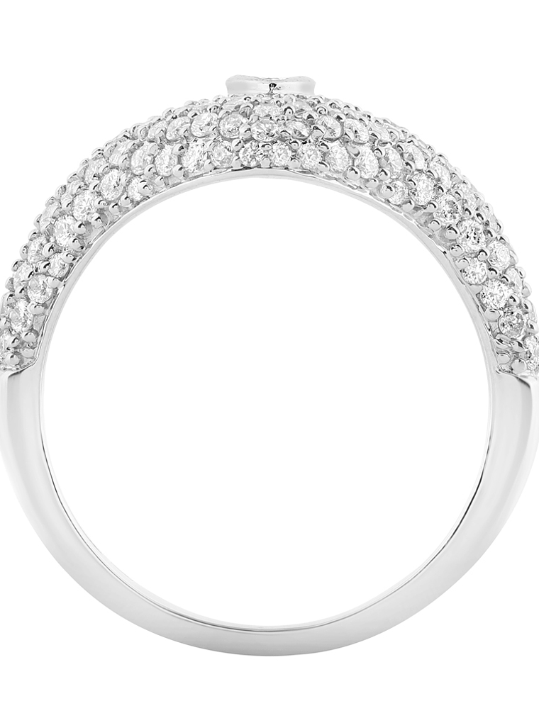 Moderno Anillo Cubierto de Diamantes en Oro Blanco 18K 2