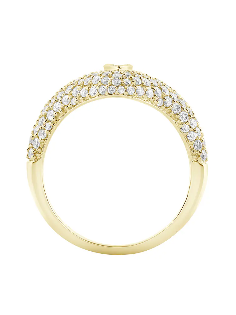 Moderno Anillo Cubierto de Diamantes en Oro Amarillo 18K 3