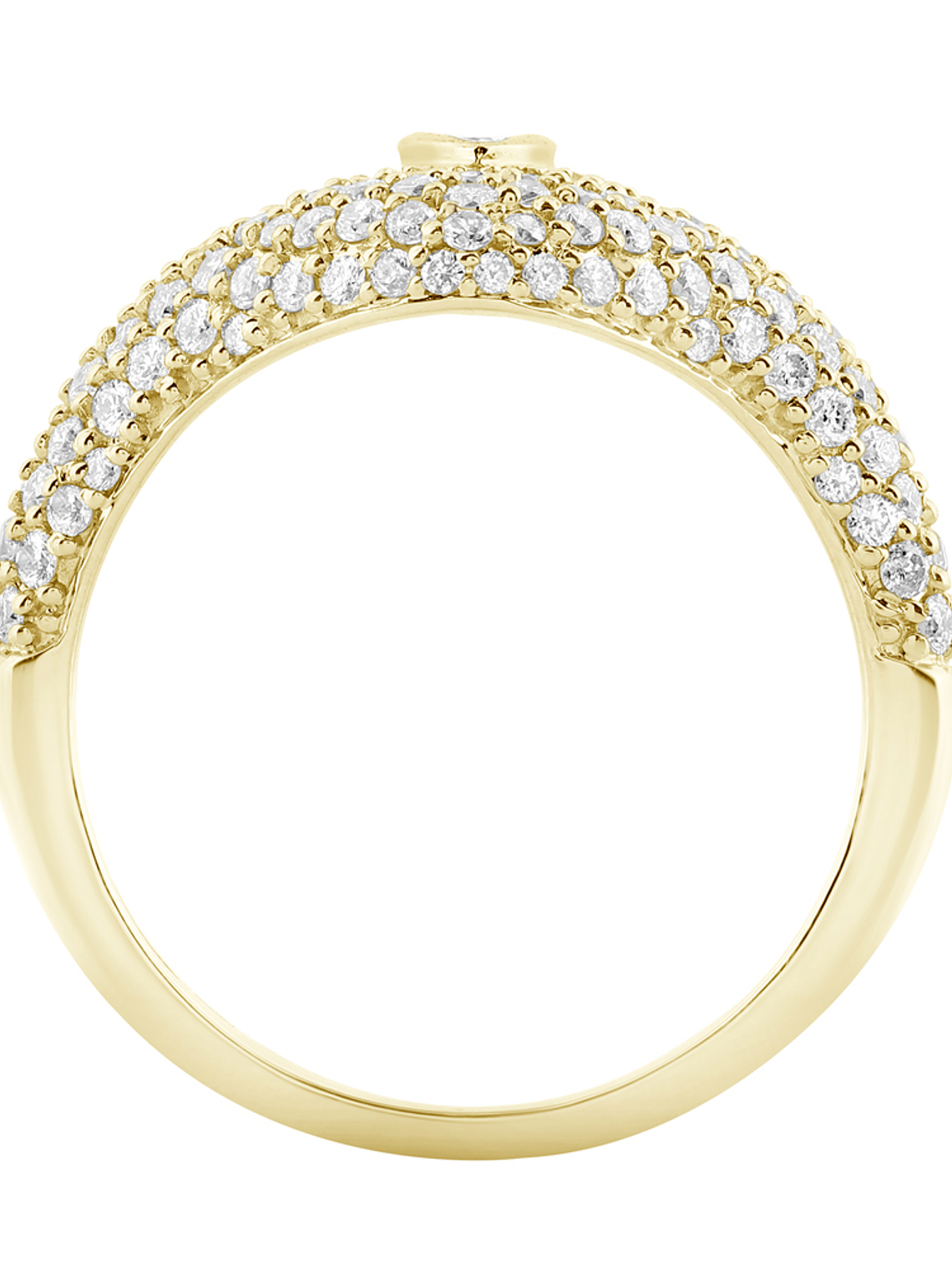 Moderno Anillo Cubierto de Diamantes en Oro Amarillo 18K 3