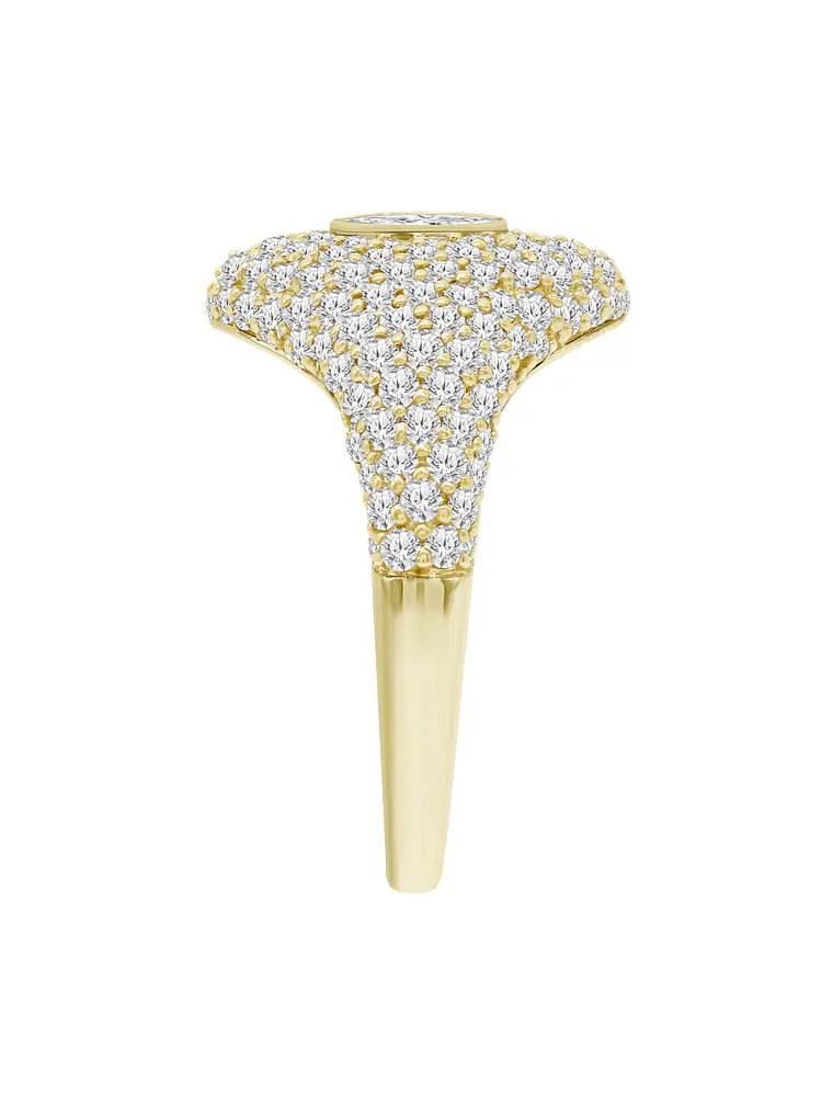 Moderno Anillo Cubierto de Diamantes en Oro Amarillo 18K 2