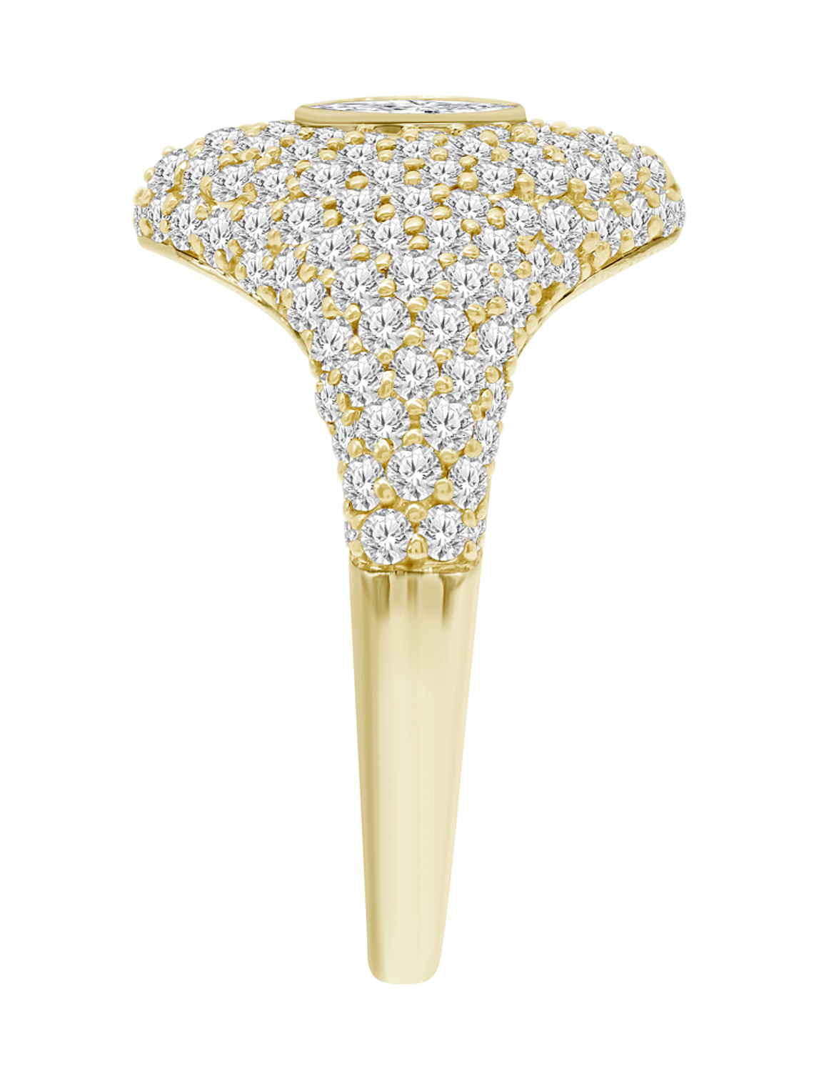 Moderno Anillo Cubierto de Diamantes en Oro Amarillo 18K 2