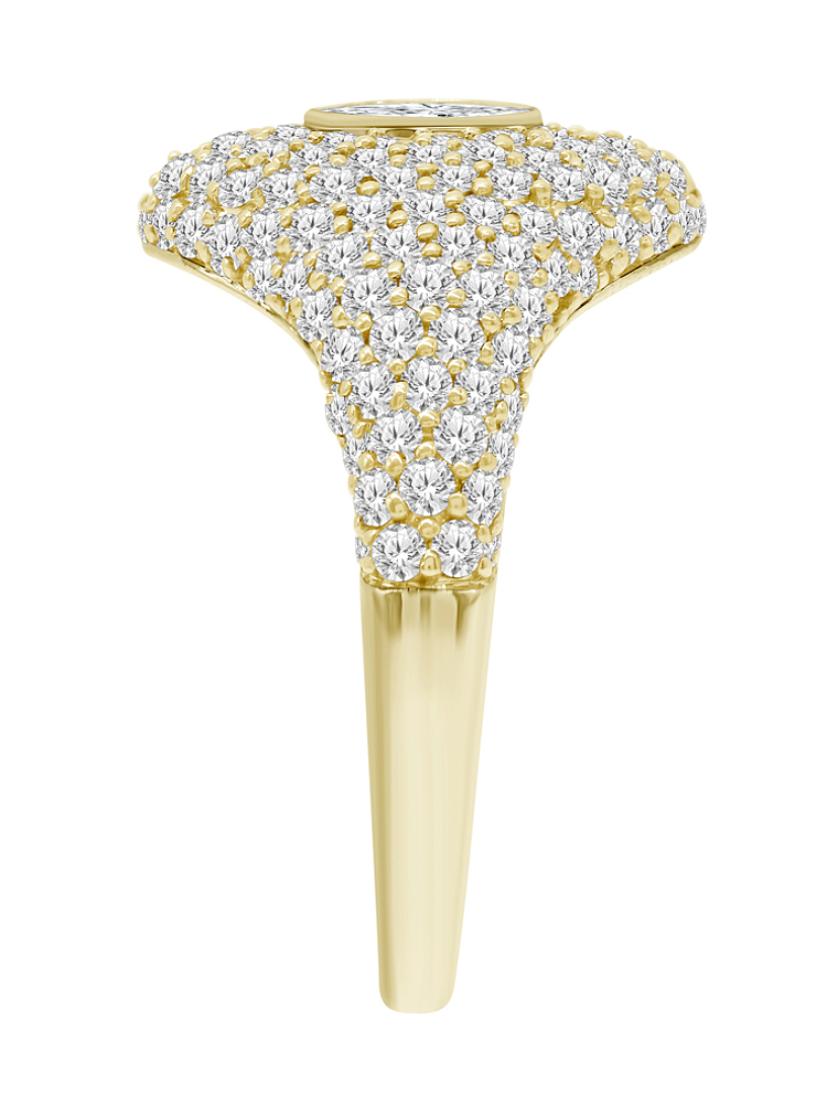 Moderno Anillo Cubierto de Diamantes en Oro Amarillo 18K 2