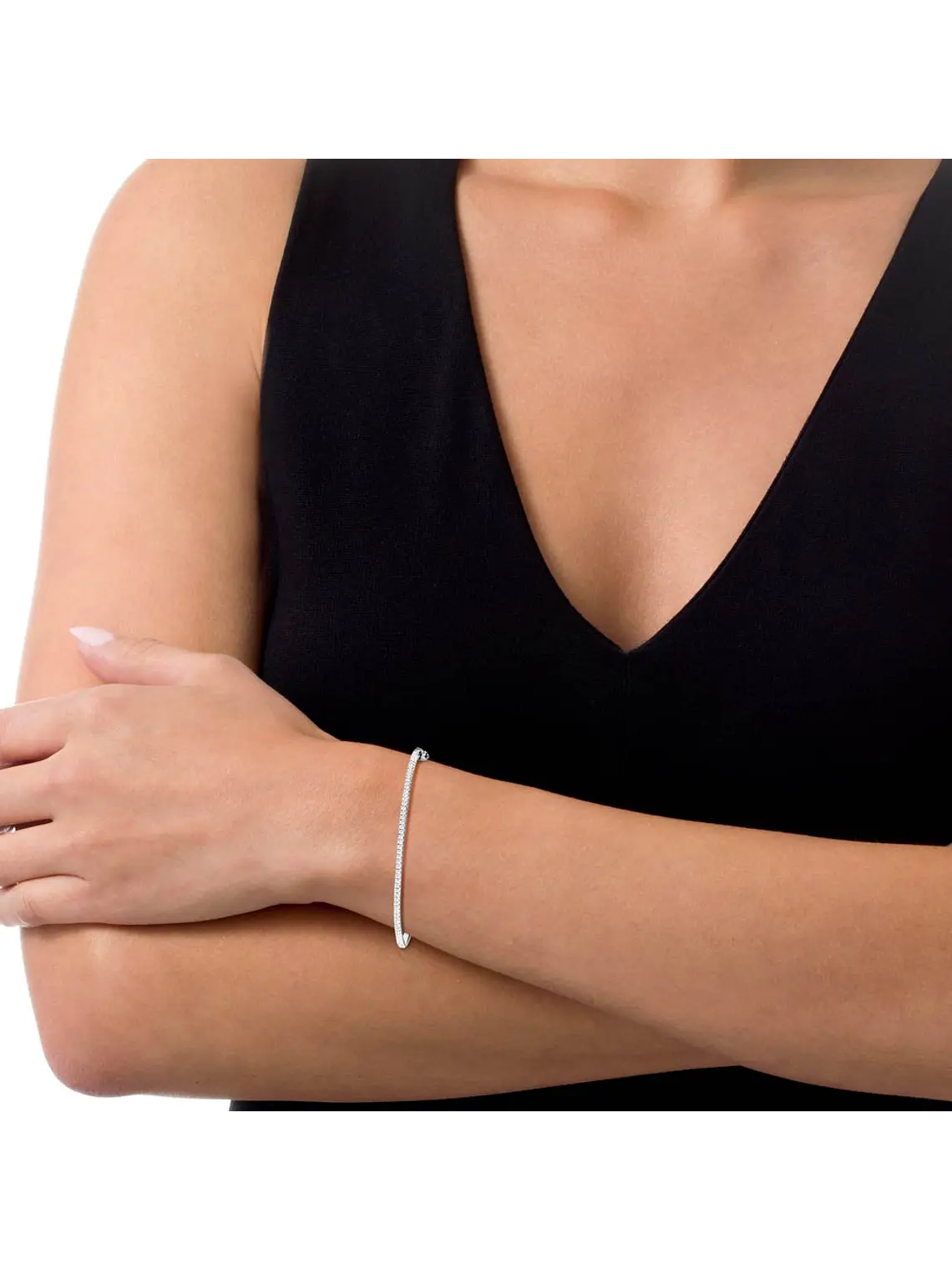 Preciosa y clásica Esclava Diamantes en Oro Blanco 18K 2