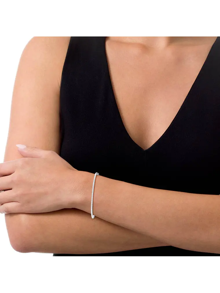 Preciosa y clásica Esclava Diamantes en Oro Blanco 18K 2
