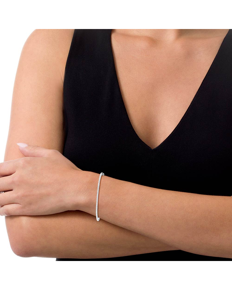 Preciosa y clásica Esclava Diamantes en Oro Blanco 18K