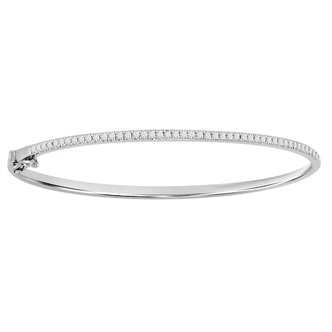 Preciosa y clásica Esclava Diamantes en Oro Blanco 18K