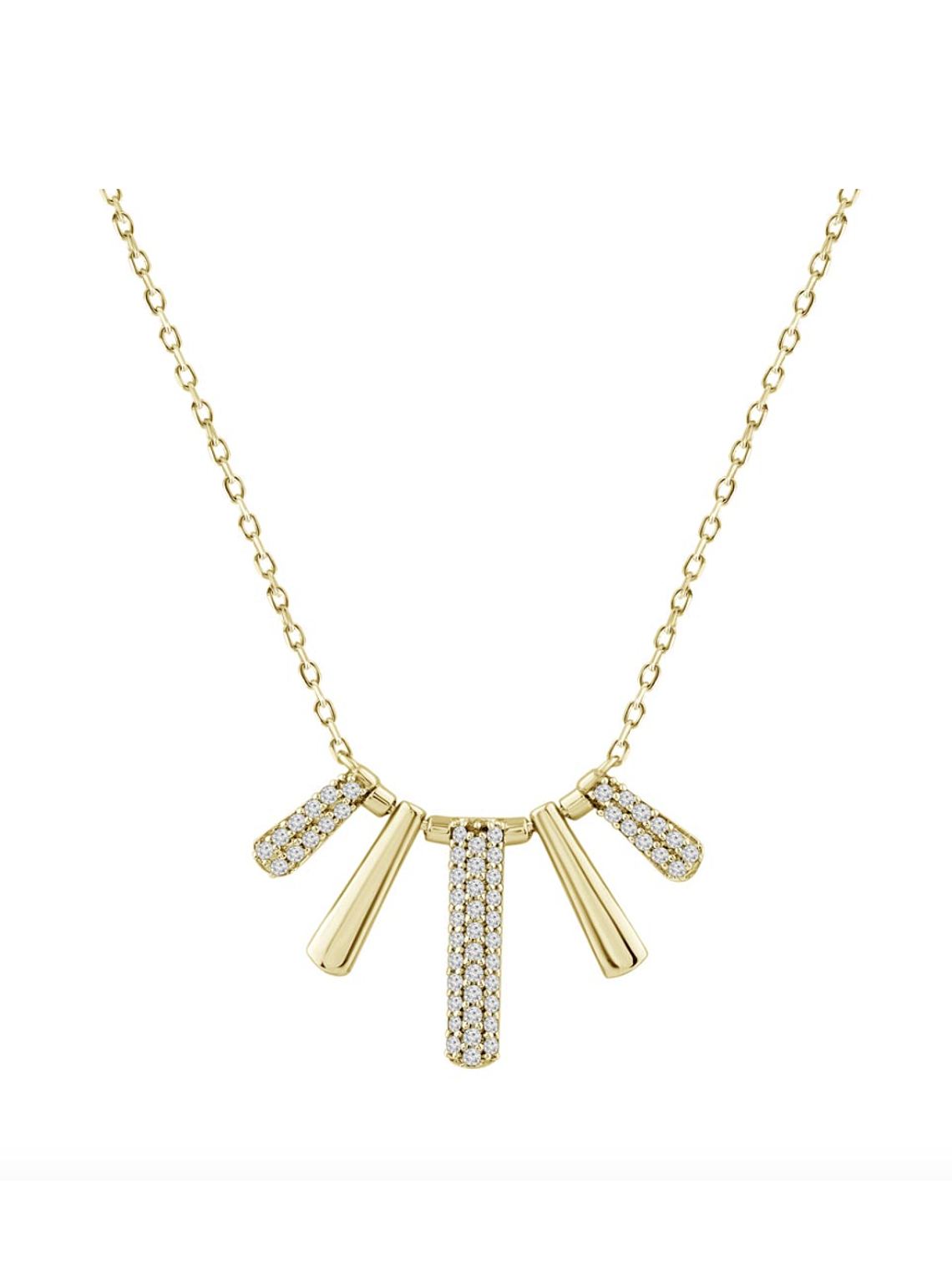 Precioso Collar Barritas con Diamantes Oro Amarillo 18K 1