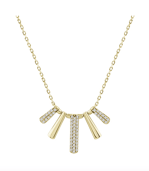 Precioso Collar Barritas con Diamantes Oro Amarillo 18K