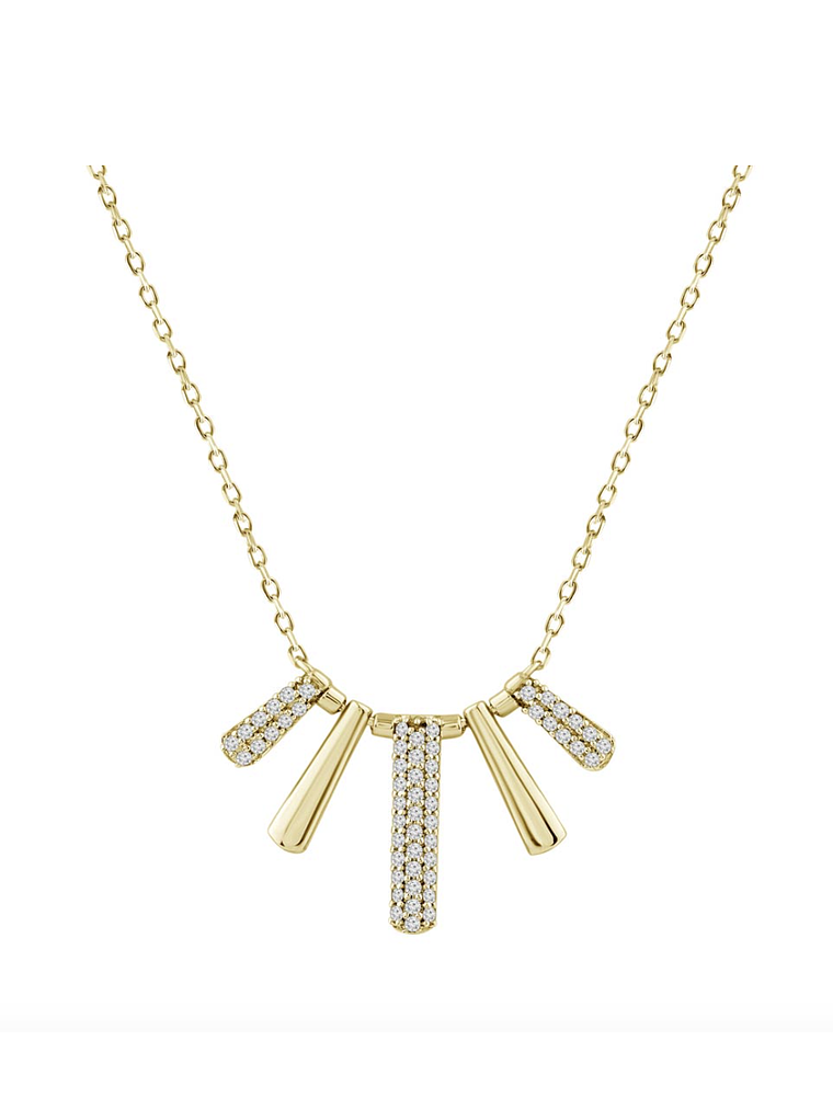 Precioso Collar Barritas con Diamantes Oro Amarillo 18K 1