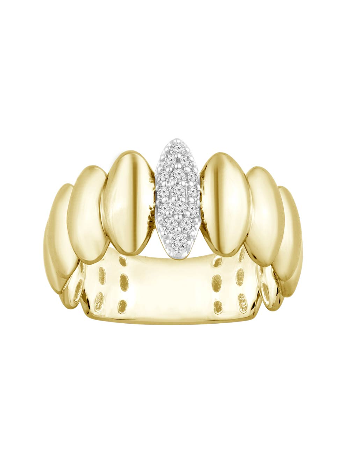 Anillo Moderno Diamantes Oro Amarillo 18K 1