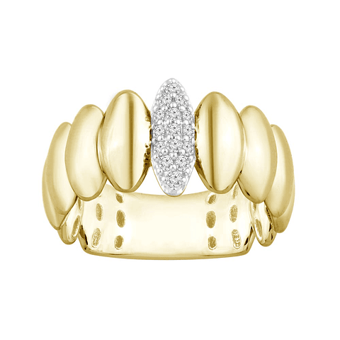 Anillo Moderno Diamantes Oro Amarillo 18K