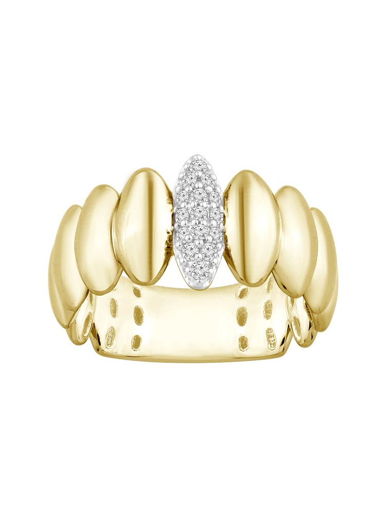 Anillo Moderno Diamantes Oro Amarillo 18K 1