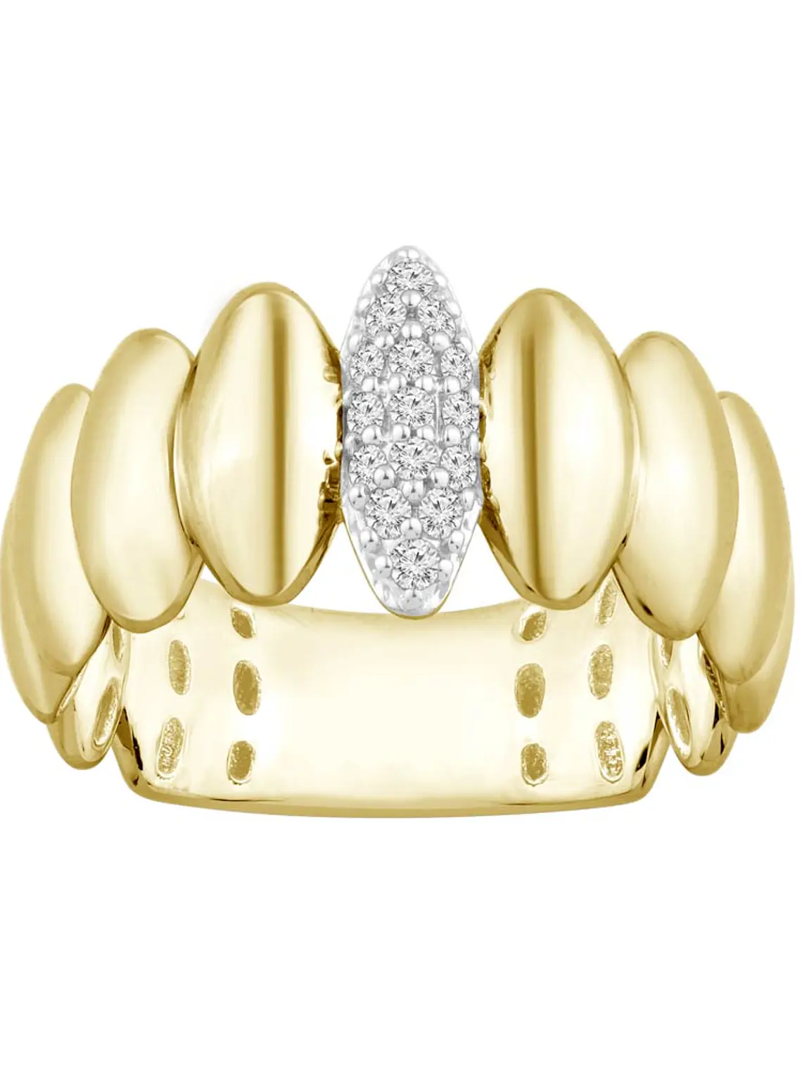 Anillo Moderno Diamantes Oro Amarillo 18K 1