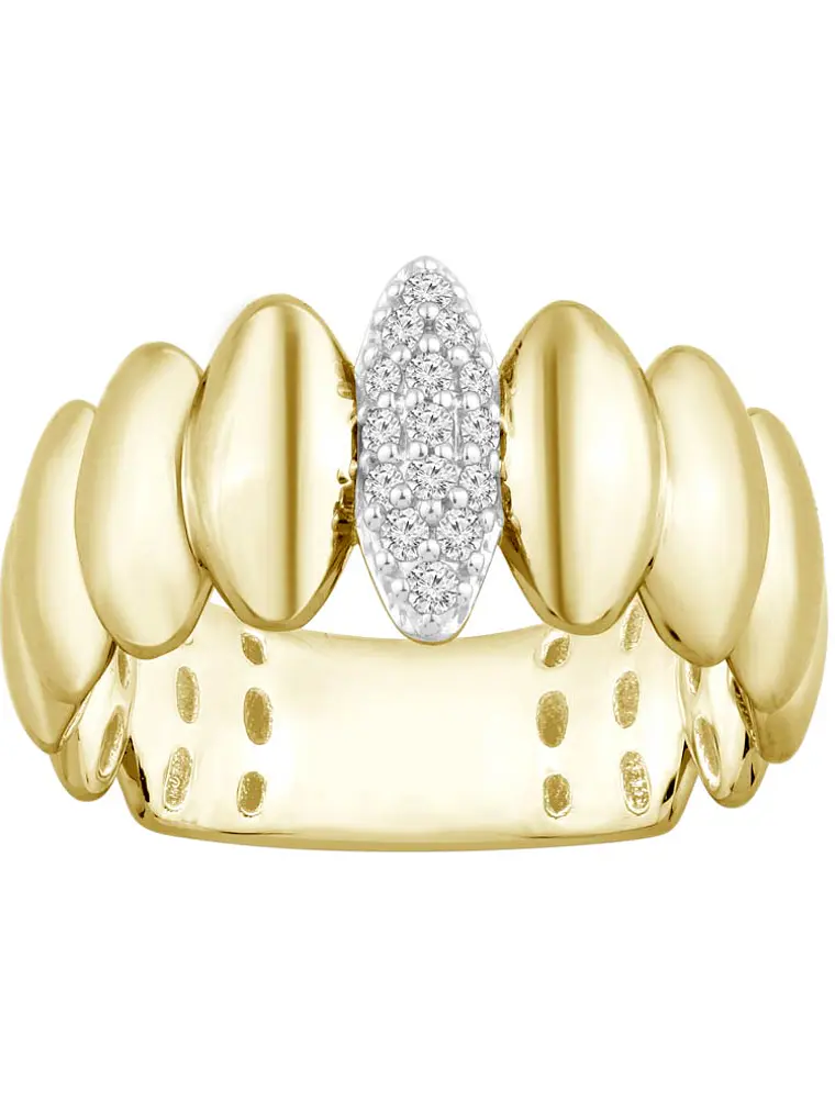 Anillo Moderno Diamantes Oro Amarillo 18K 1