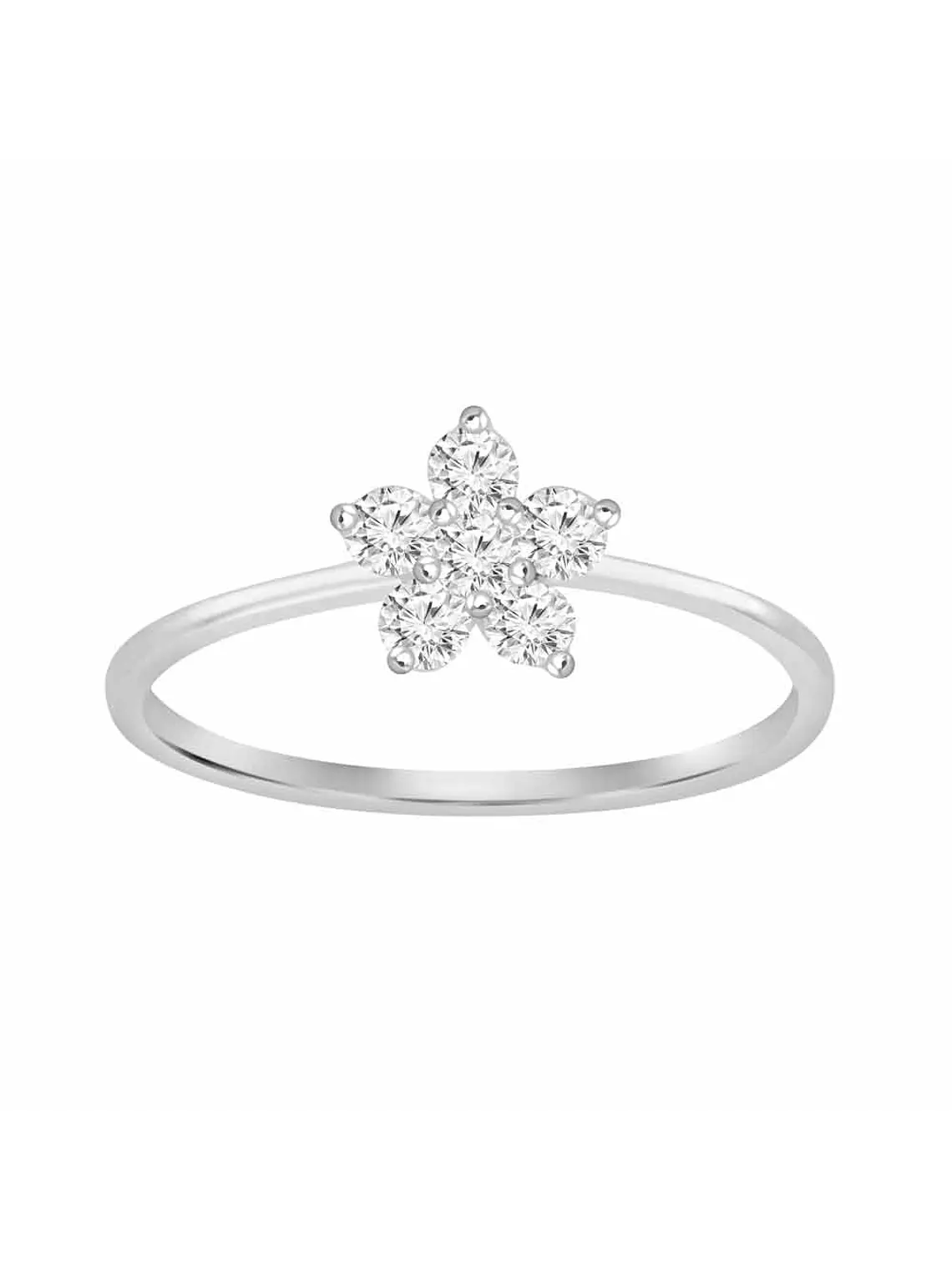 Anillo Mini Roseta Moderna en Oro Blanco 18K 1