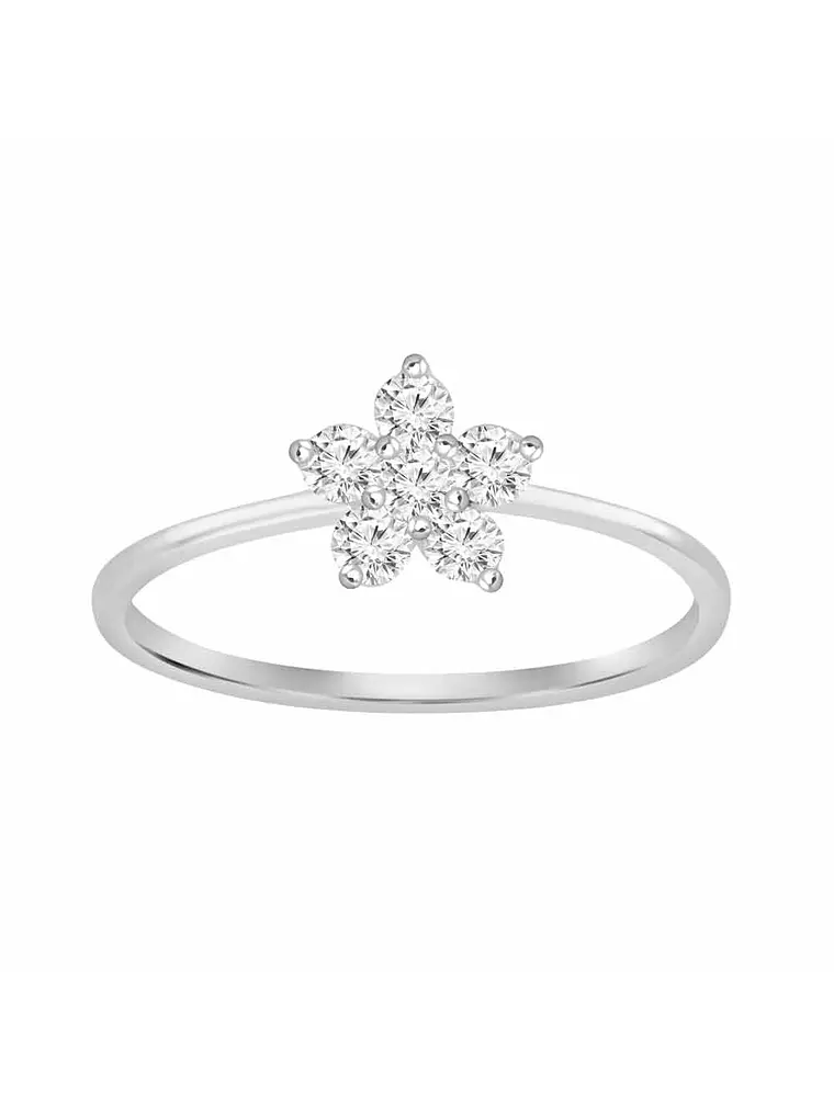 Anillo Mini Roseta Moderna en Oro Blanco 18K 1