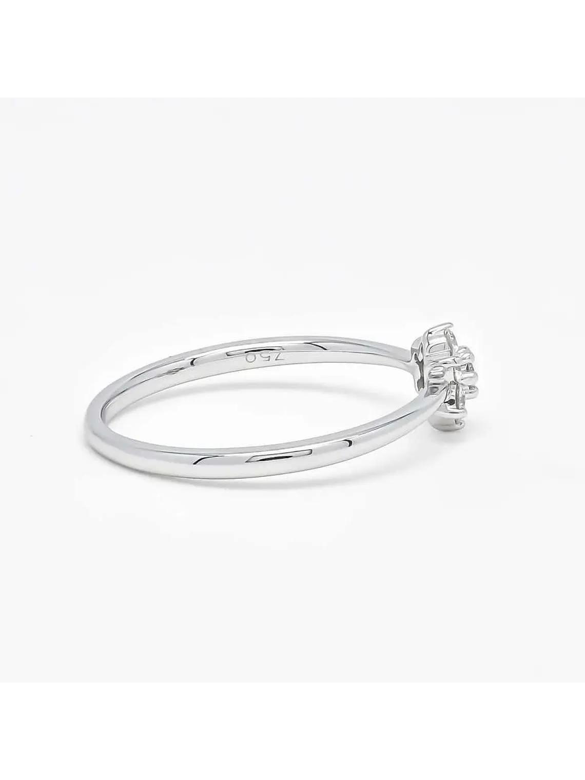 Anillo Mini Roseta Moderna en Oro Blanco 18K 4