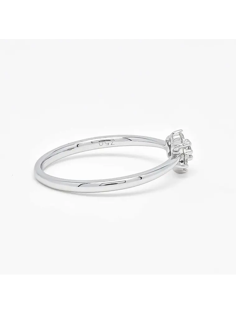 Anillo Mini Roseta Moderna en Oro Blanco 18K 4