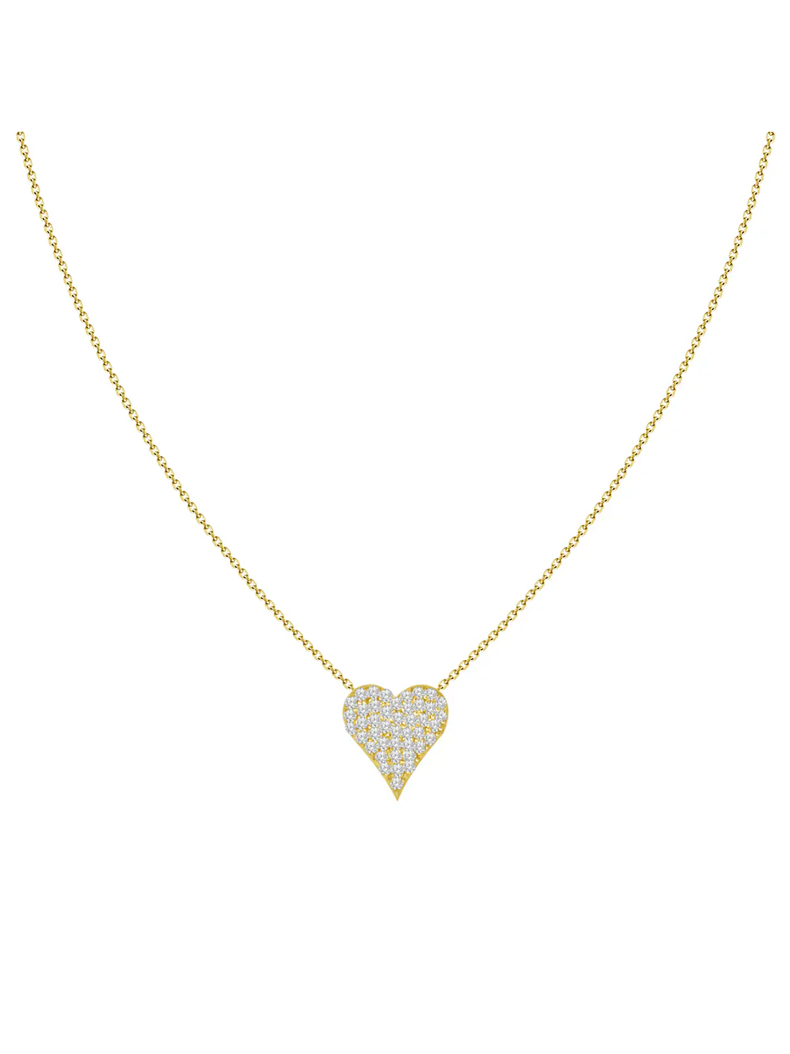 Collar Corazón Pequeño Diamantes en Oro Amarillo 18K 1