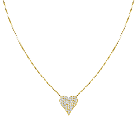 Collar Corazón Pequeño Diamantes en Oro Amarillo 18K