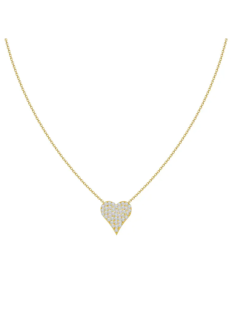 Collar Corazón Pequeño Diamantes en Oro Amarillo 18K 1