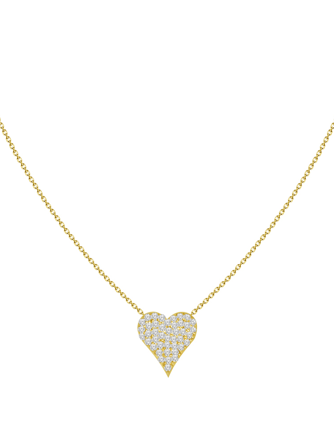 Collar Corazón Pequeño Diamantes en Oro Amarillo 18K 1