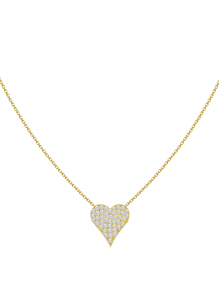 Collar Corazón Pequeño Diamantes en Oro Amarillo 18K 1