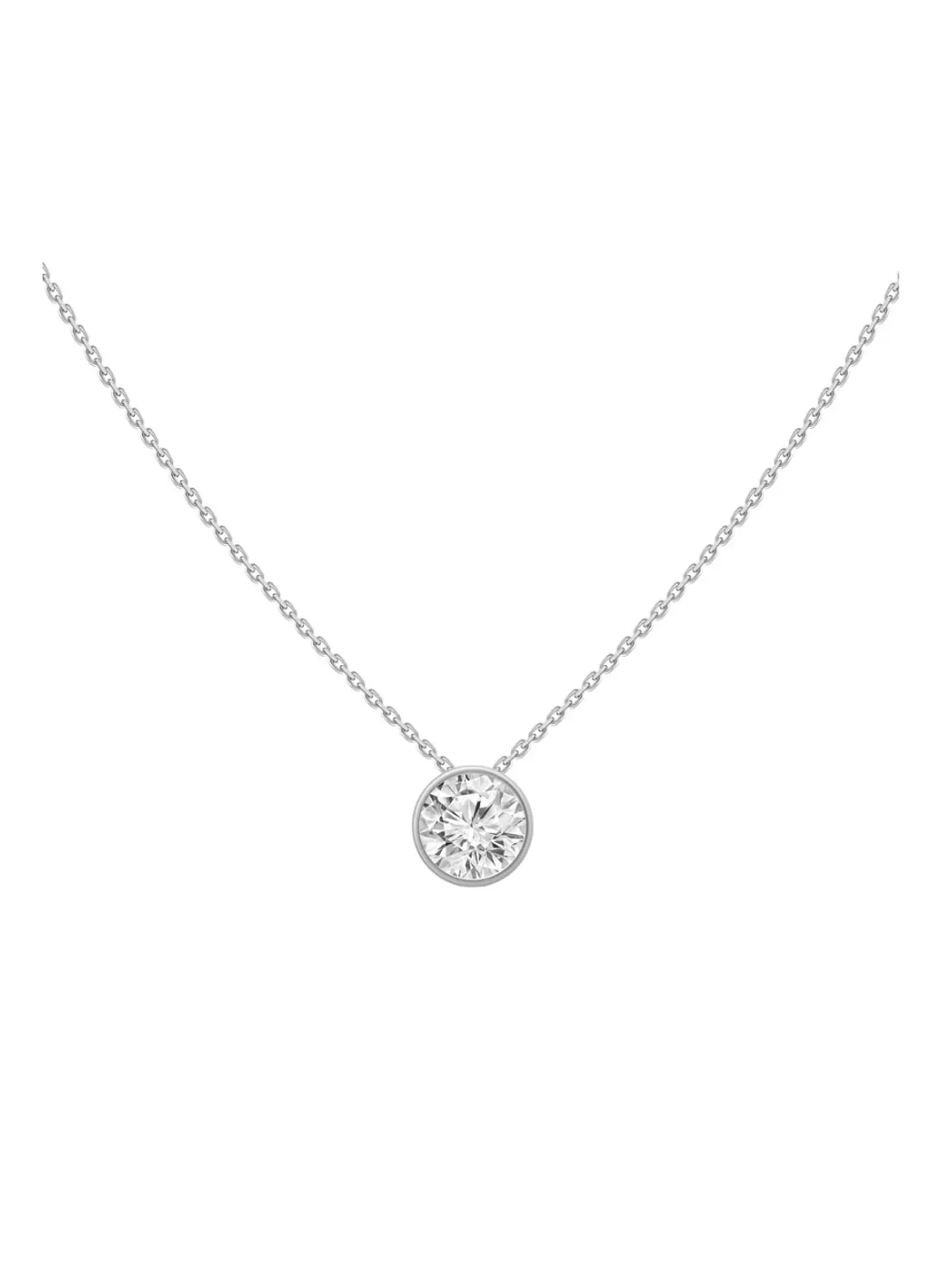 Collar Punto de Luz Diamante 30 Puntos Oro Blanco 18K 1