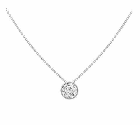 Collar Punto de Luz Diamante 30 Puntos Oro Blanco 18K