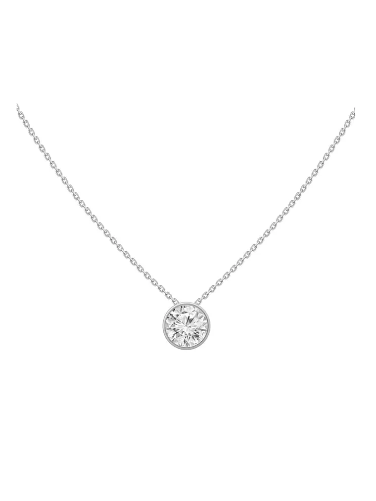 Collar Punto de Luz Diamante 30 Puntos Oro Blanco 18K 1