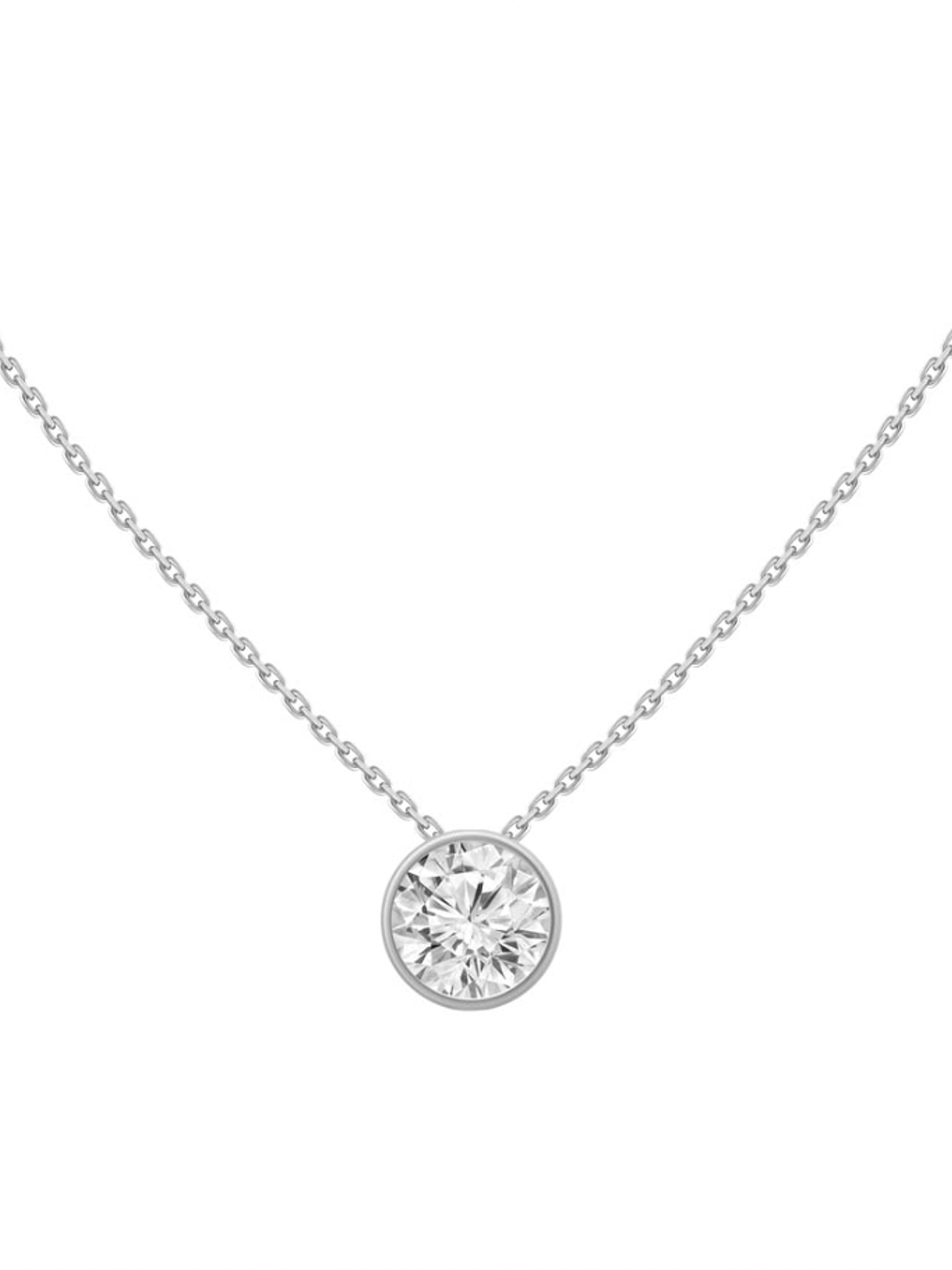 Collar Punto de Luz Diamante 30 Puntos Oro Blanco 18K 1