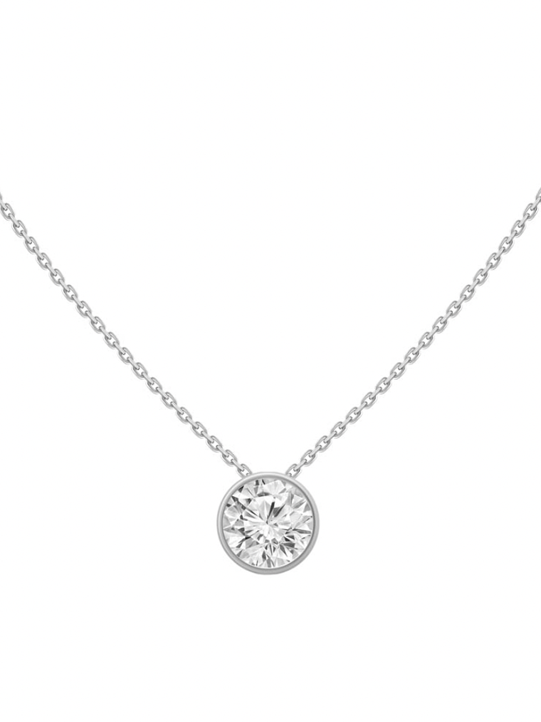 Collar Punto de Luz Diamante 30 Puntos Oro Blanco 18K 1