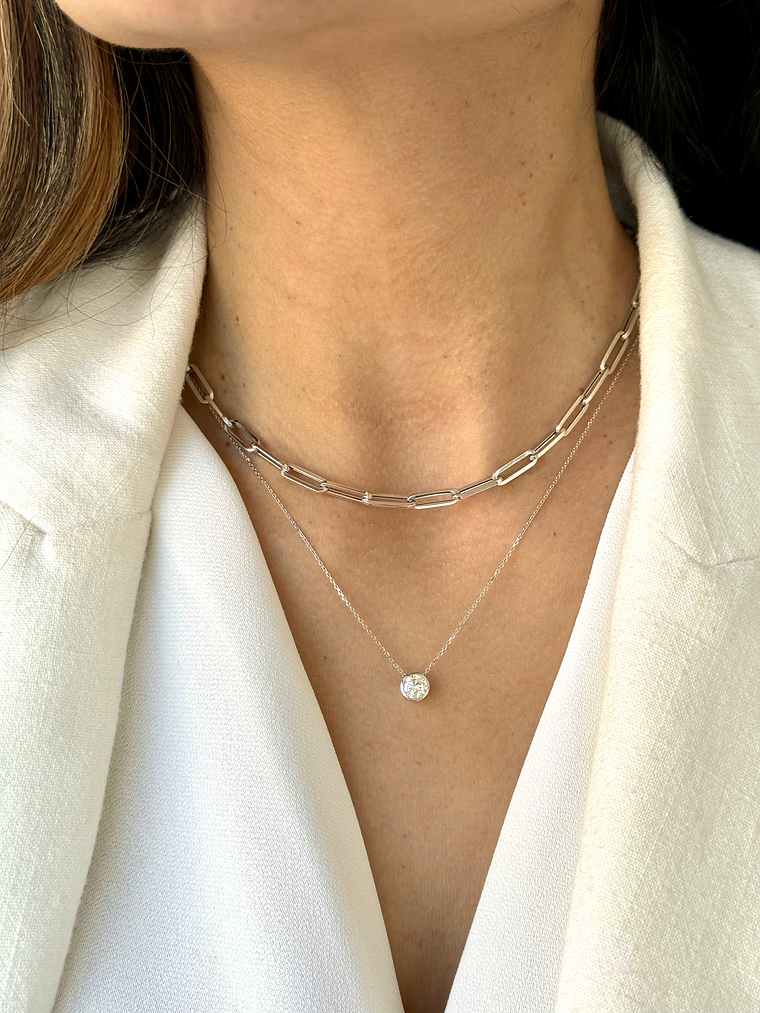 Collar Punto de Luz Diamante 30 Puntos Oro Amarillo 18K 3