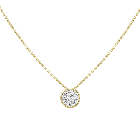 Collar Punto de Luz Diamante 30 Puntos Oro Amarillo 18K