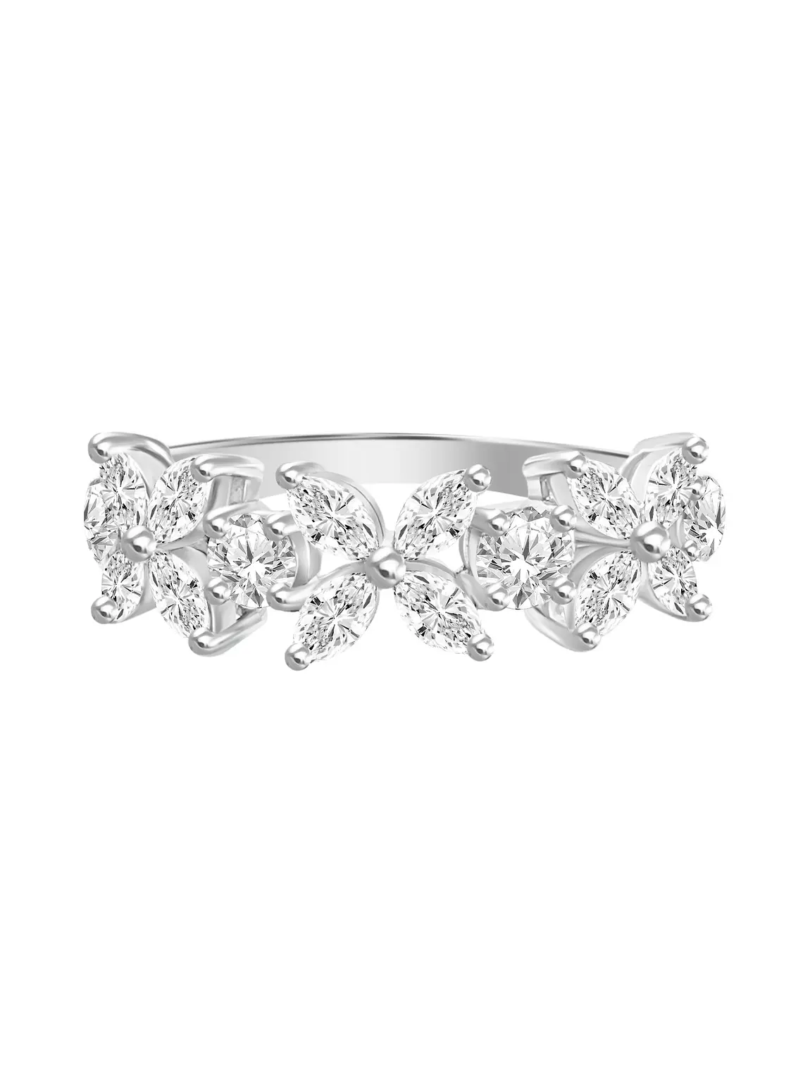 Anillo Cintillo Hada de Diamantes Naturales en Oro Blanco 18K 1