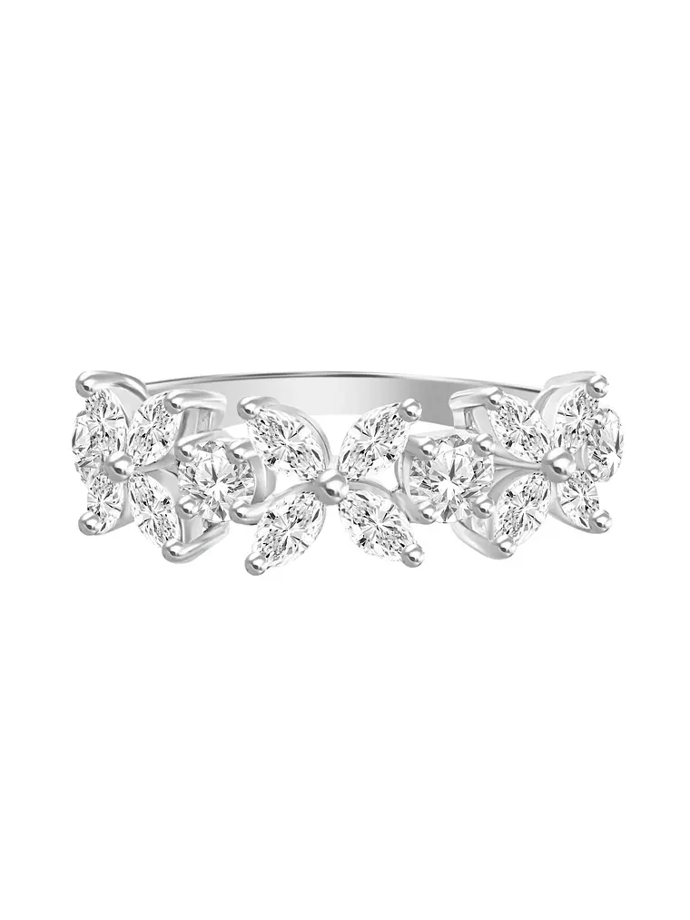 Anillo Cintillo Hada de Diamantes Naturales en Oro Blanco 18K 1