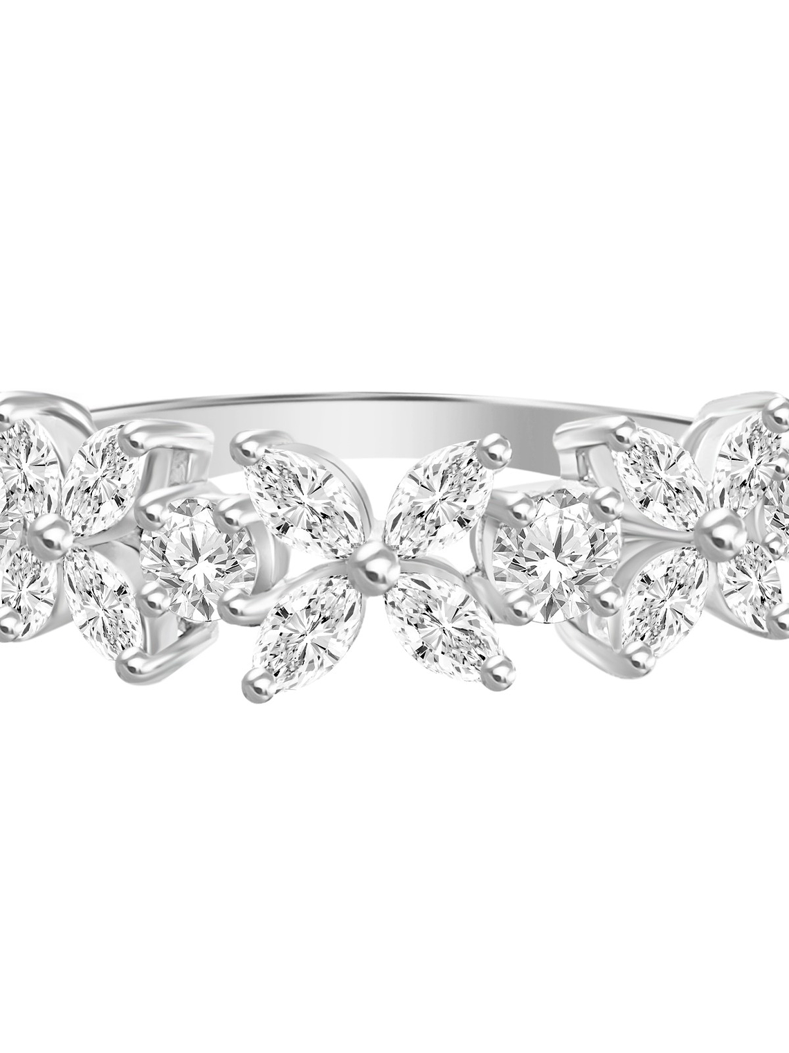 Anillo Cintillo Hada de Diamantes Naturales en Oro Blanco 18K 1