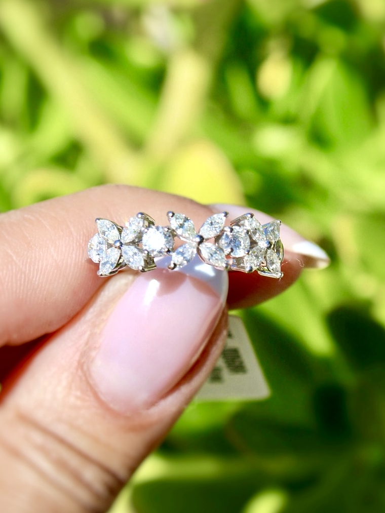 Anillo Cintillo Hada de Diamantes Naturales en Oro Blanco 18K 3