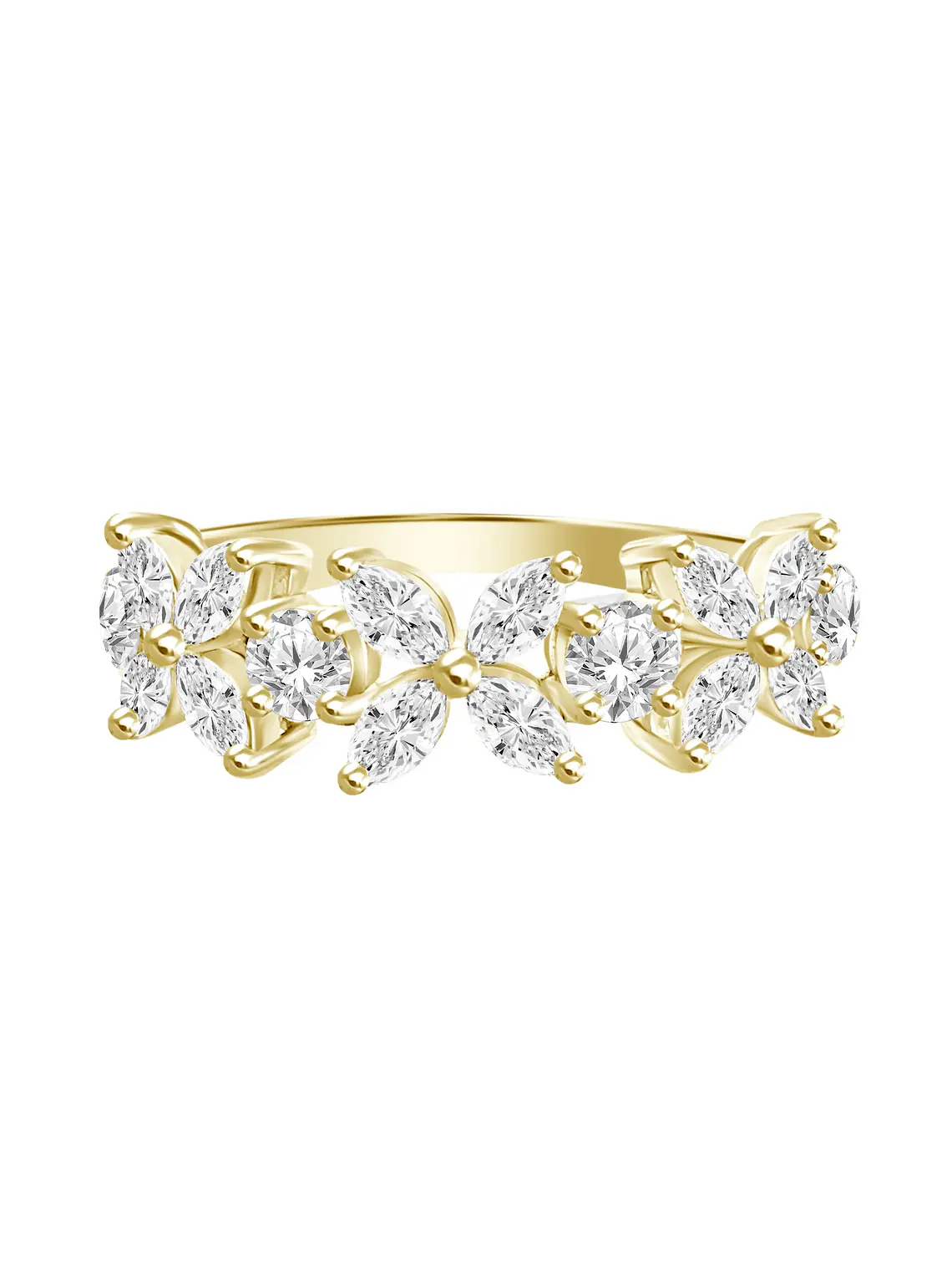 Anillo Cintillo Hada de Diamantes Naturales en Oro Amarillo 18K 1