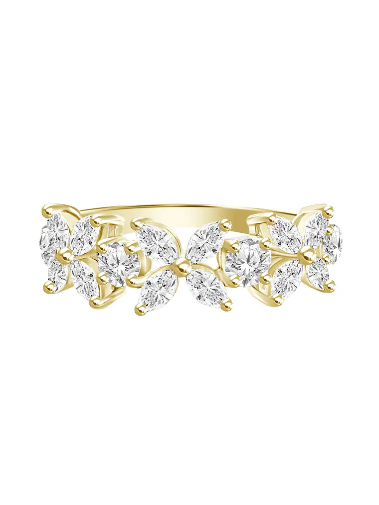 Anillo Cintillo Hada de Diamantes Naturales en Oro Amarillo 18K 1