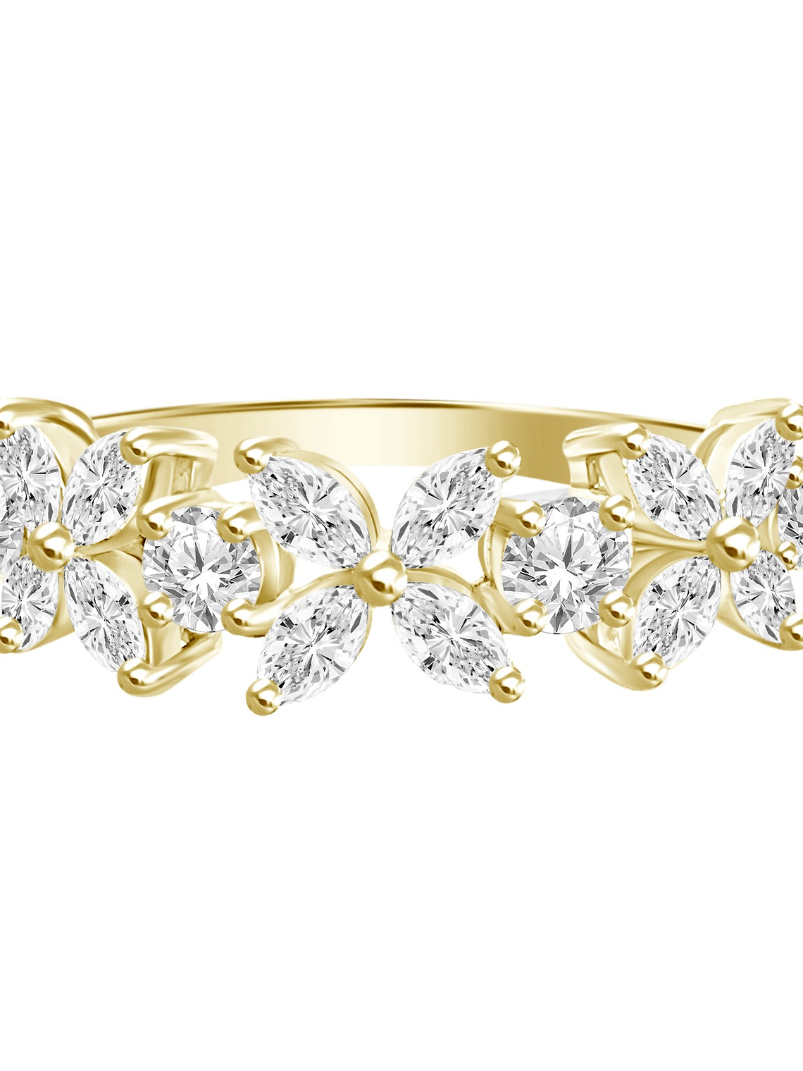 Anillo Cintillo Hada de Diamantes Naturales en Oro Amarillo 18K 1