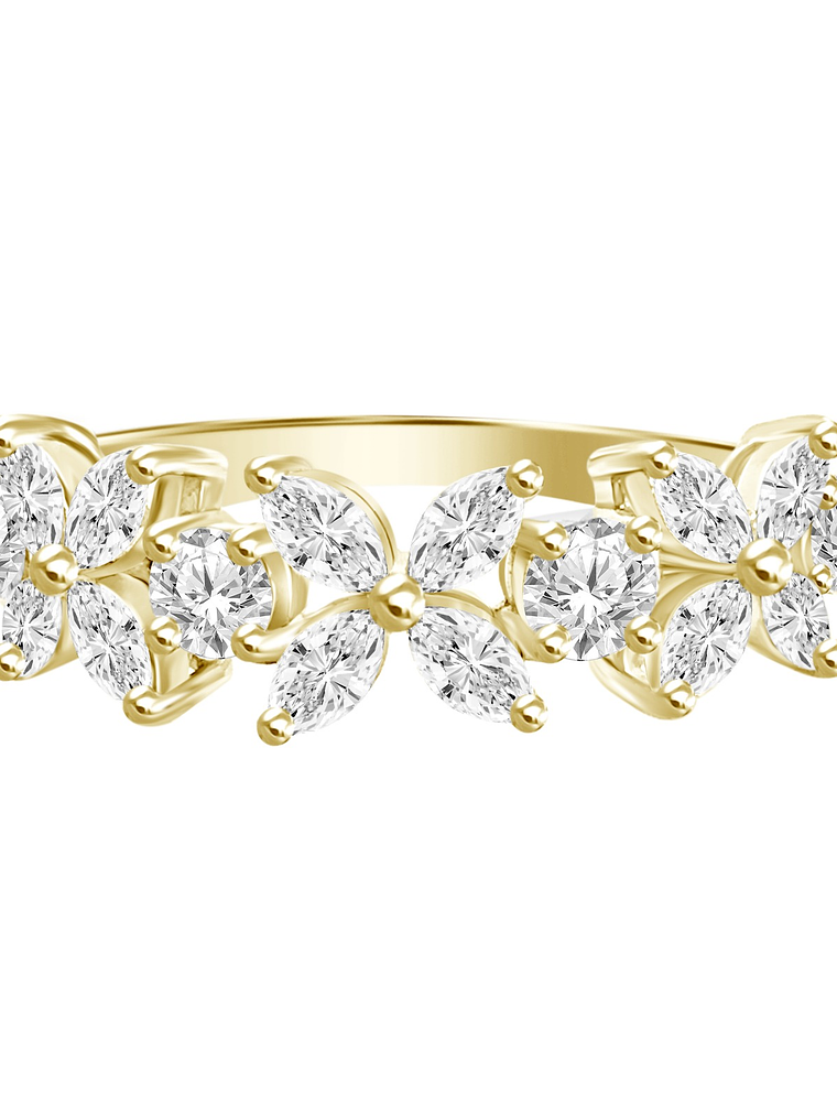 Anillo Cintillo Hada de Diamantes Naturales en Oro Amarillo 18K 1