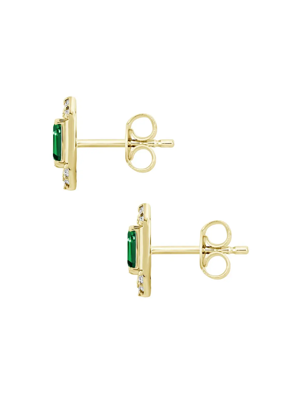 Aros Argollas Esmeraldas y Diamantes Oro Amarillo 18K 3