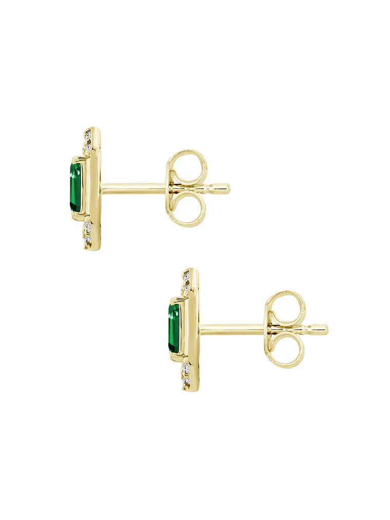 Aros Argollas Esmeraldas y Diamantes Oro Amarillo 18K 3