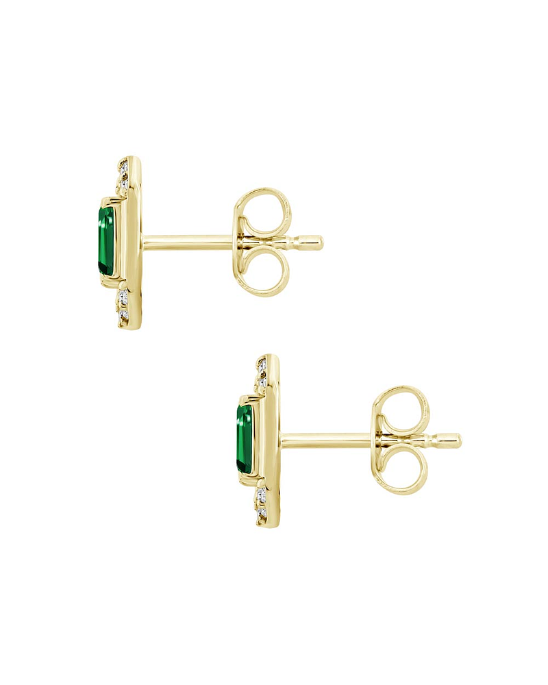 Aros Argollas Esmeraldas y Diamantes Oro Amarillo 18K