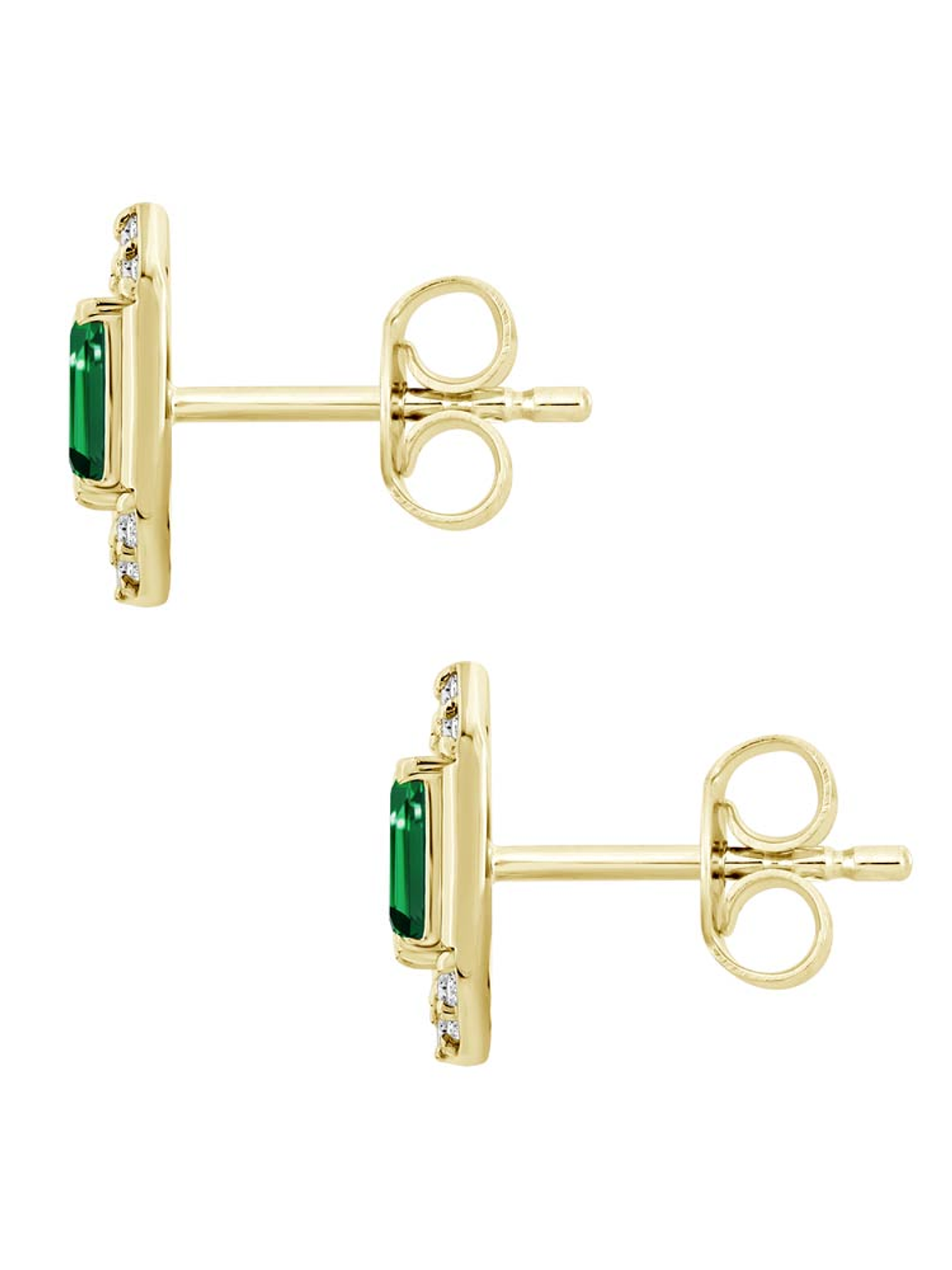 Aros Argollas Esmeraldas y Diamantes Oro Amarillo 18K 3