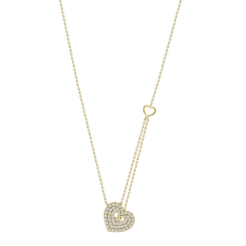 Collar Corazón Diamantes en Oro Amarillo 18K