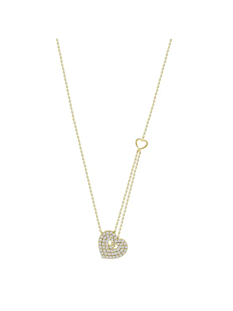Collar Corazón Diamantes en Oro Amarillo 18K 1