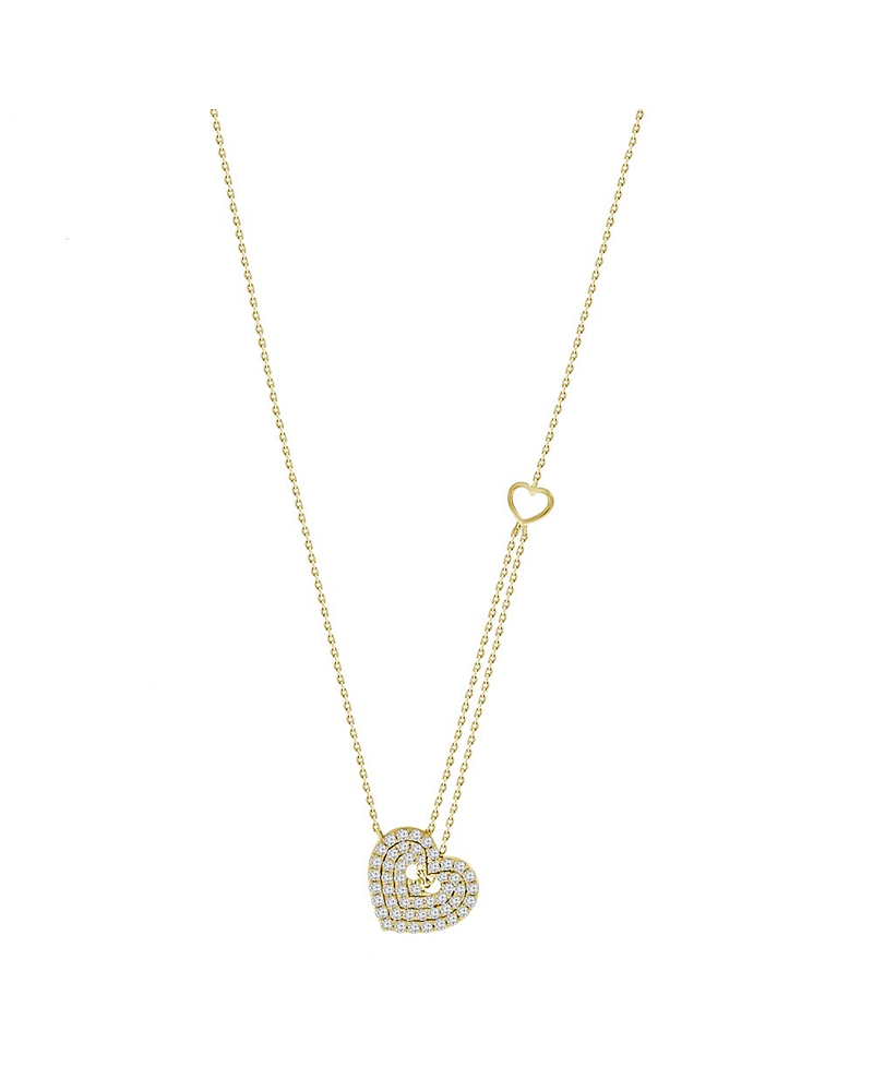 Collar Corazón Diamantes en Oro Amarillo 18K